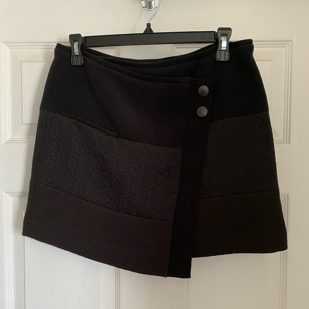 Cabi asymmetric black wrap skirt size S.